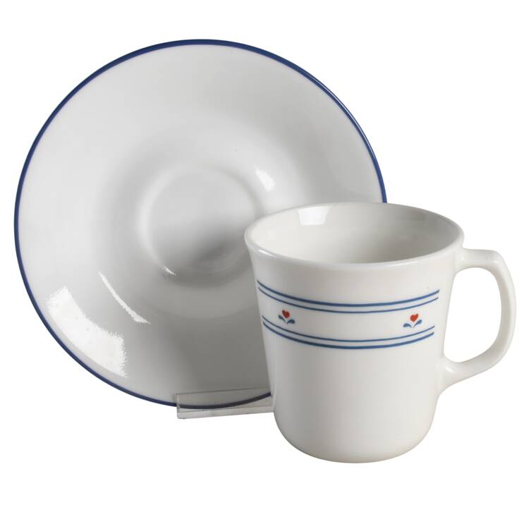 Country Hearts (Corelle) Flat Cup & Saucer Set