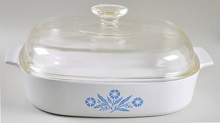 Cornflower Blue 2.5 Quart Square Casserole with Lid