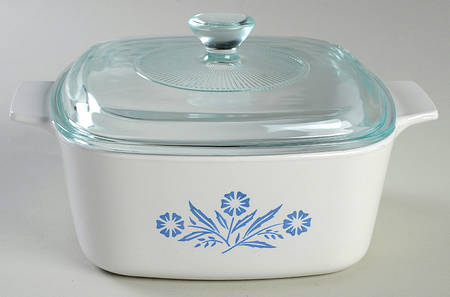 Cornflower Blue 1.5 Quart Square Casserole with Lid