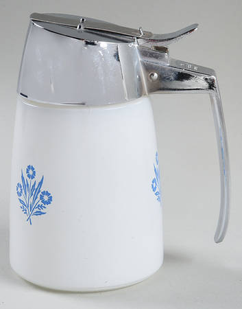 Cornflower Blue Glassware Syrup & Metal Lid