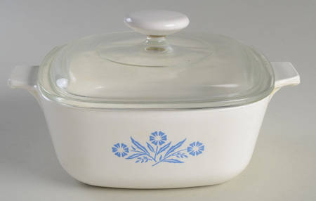 Cornflower Blue 1.5 Quart Square Casserole & Lid