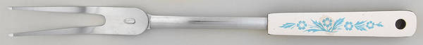 Cornflower Blue Metal Utensil Fork with Plastic Handle