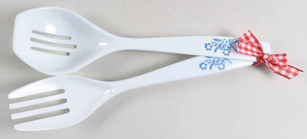 Cornflower Blue Melamine Salad Serving Set