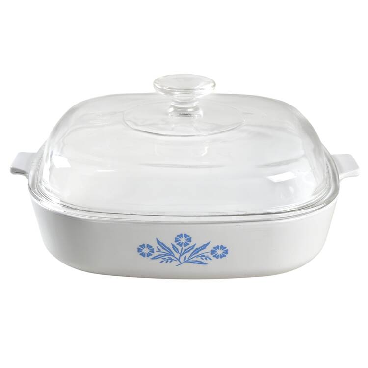 Cornflower Blue 2 Quart Square Casserole with Lid