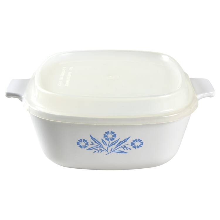 Cornflower Blue 1.5 Quart Square Casserole & Lid