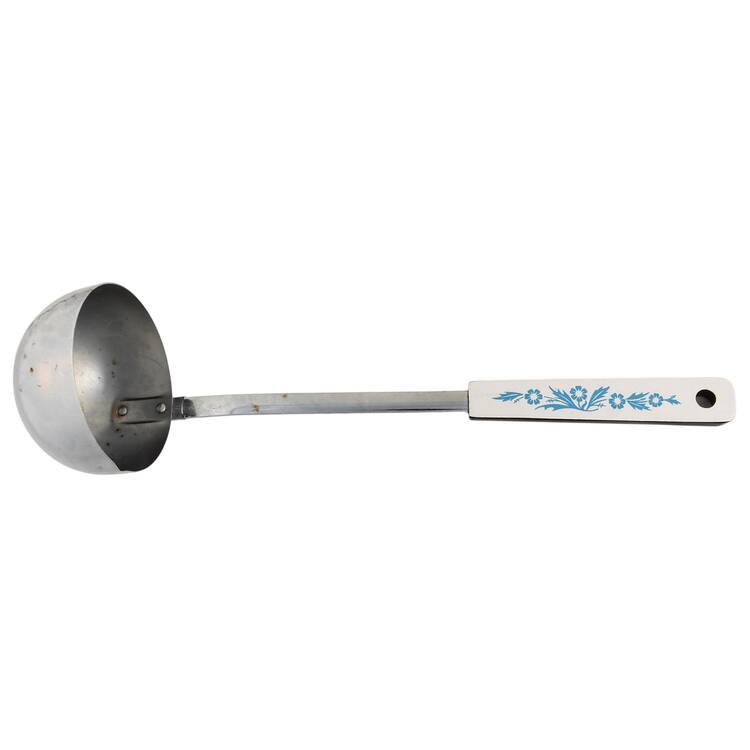 Cornflower Blue Metal Soup Ladle with Plastic Handle