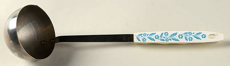 Cornflower Blue Metal Soup Ladle with Plastic Handle