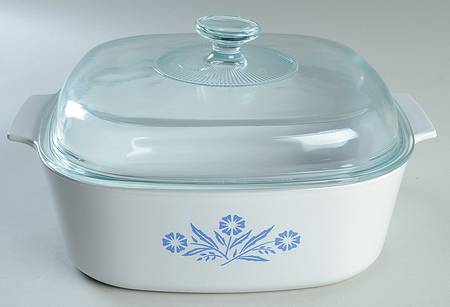 Cornflower Blue 4 Quart Square Casserole with Lid