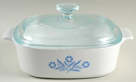 Cornflower Blue 2 Quart Square Casserole with Lid