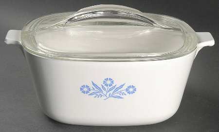 Cornflower Blue 2.5 Quart Square Casserole with Lid