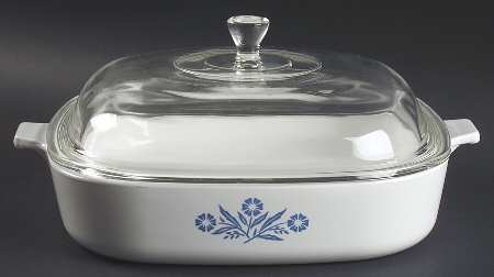 Cornflower Blue 2 Quart Square Casserole with Lid