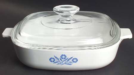 Cornflower Blue 2.5 Quart Square Casserole with Lid