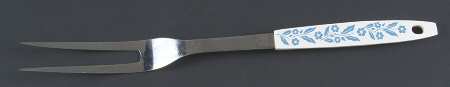Cornflower Blue Metal Utensil Fork with Plastic Handle