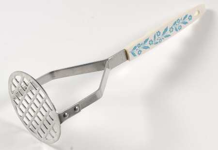 Cornflower Blue Metalpotato Masher with Plastic Handle
