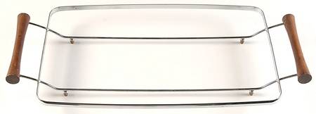 Cornflower Blue 16" Rectangular Broil/Bake Tray, Metal Holder only