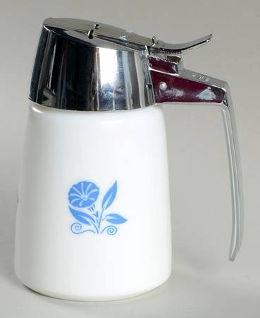 Cornflower Blue Glassware Syrup & Metal Lid