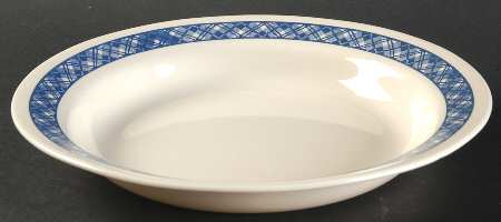 Blue Plaid (Corelle) Rim Soup Bowl