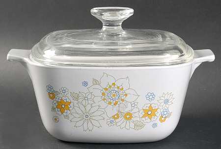 Floral Bouquet (Corelle) 1.75 Quart Square Casserole with Lid by Corning Corelle