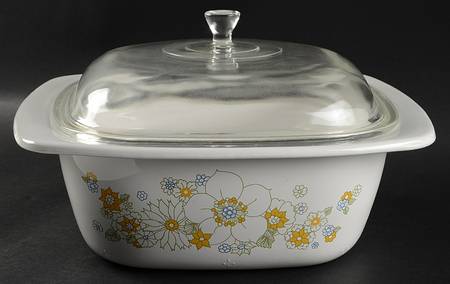 Floral Bouquet (Corelle) 5qt Square Dutch Oven W/Glass Lid by Corning Corelle