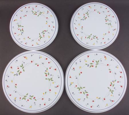 English Meadow (Corelle) (Set/4) Tin Stove Covers-2 8" & 2 10" Round Covers