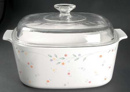 English Meadow (Corelle) 5 Quart Square Casserole with Glass Lid