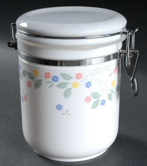 English Meadow (Corelle) Large Canister with Hinged Lid