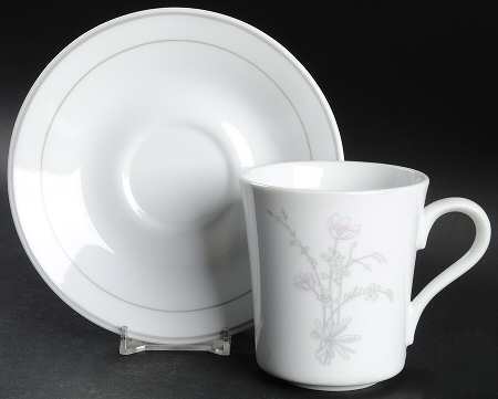 English Morn (Corelle) Flat Cup & Saucer Set