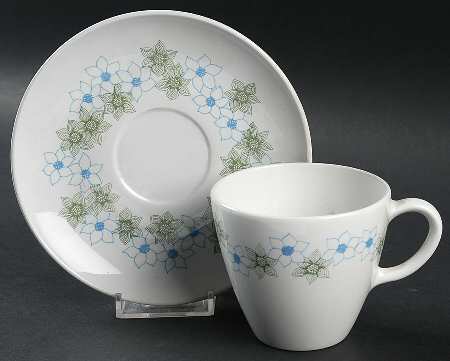 Floral Flat Cup & Saucer Set
