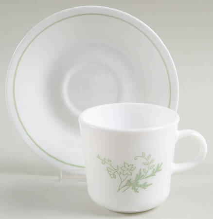 Floral Spray (Corelle) Flat Cup & Saucer Set