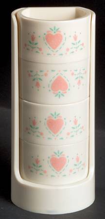 Forever Yours (Corelle) Plastic Napkin Ring - Set of 4 & Tray