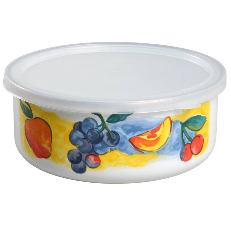 Fruit Basket (Corelle) 71/4" Metal Bowl W/Plastic Lid
