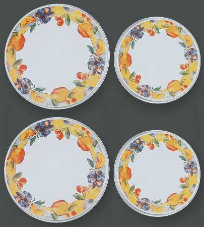 Fruit Basket (Corelle) (Set/4) Tin Stove Covers-2 8" & 2 10" Round Covers