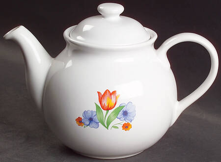 Fresh Cut (Green Trim, Corelle) Teapot & Lid