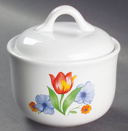 Fresh Cut (Green Trim, Corelle) Sugar Bowl & Lid