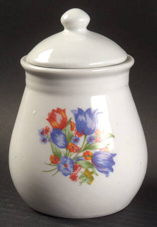 Fresh Cut (Green Trim, Corelle) Sugar Bowl & Lid