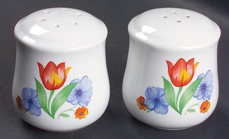 Fresh Cut (Green Trim, Corelle) Salt & Pepper Set