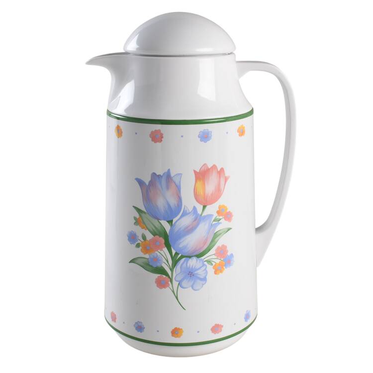 Fresh Cut (Green Trim, Corelle) Plastic Thermos/Carafe & Lid
