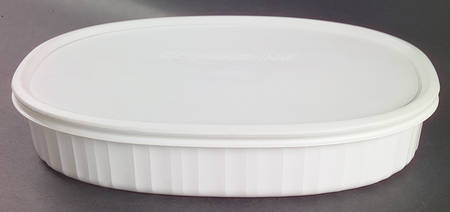 French White 1.5 Quart Oval Covered Casserole