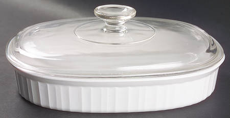 French White 1.5 Quart Oval Covered Casserole
