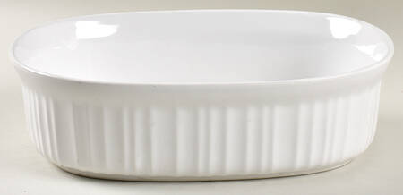 French White 1.5 Quart Oval Covered Casserole No Lid