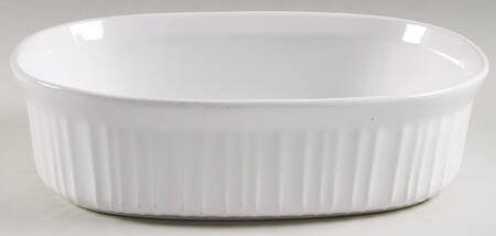 French White 2.5 Quart Oval Covered Casserole No Lid