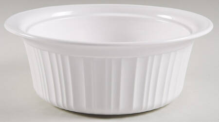 French White 2 Qt Round Covered Casserole No Glass Lid