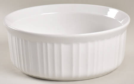 French White 1.5 Qt Round Casserole No Lid