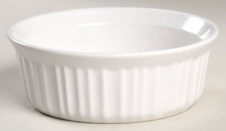 French White 1.50 Pt Round Casserole No Lid