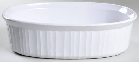 French White 2.5 Quart Oval Covered Casserole No Lid