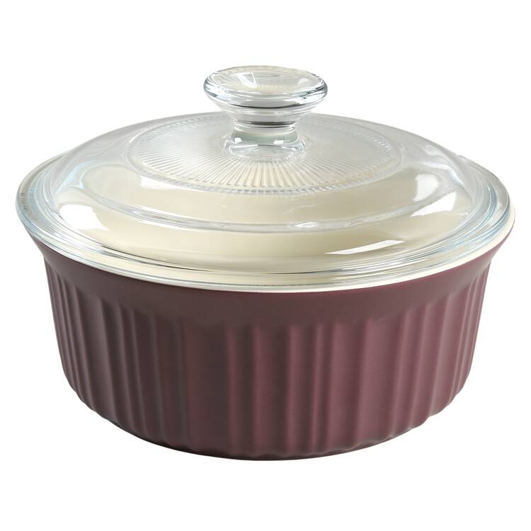 French White 1.5 Qt Round Covered Casserole