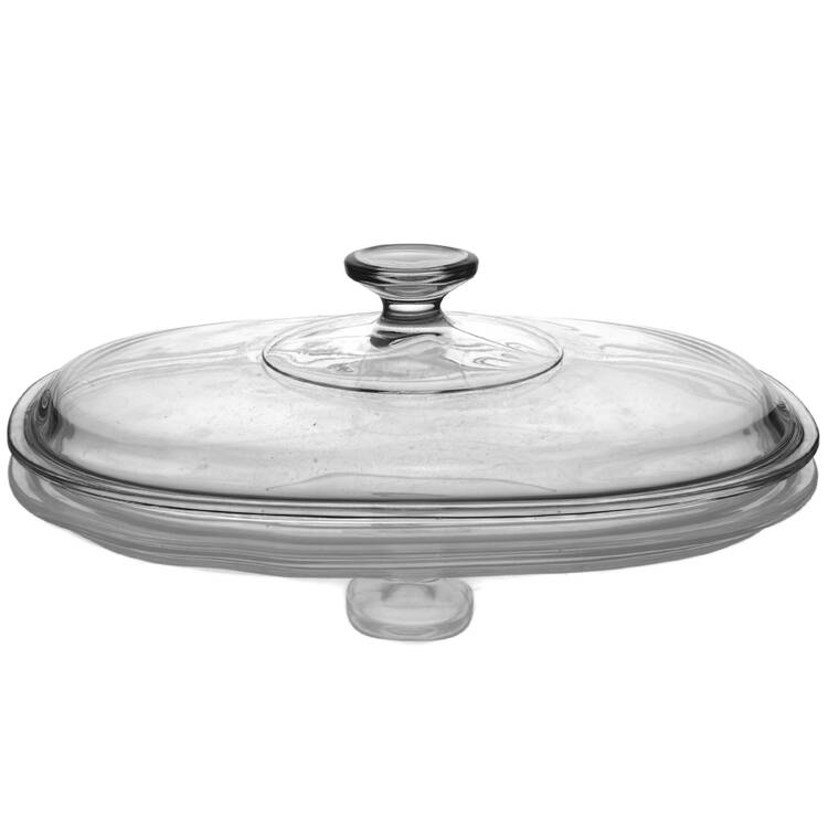French White Lid for 1.5 Quart Oval Covered Casserole