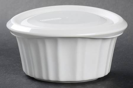 French White Ramekin & Plastic Lid
