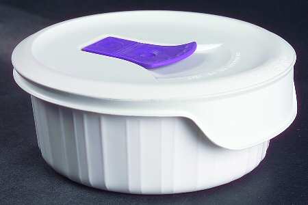 French White Individual Casserole & Plastic Lid