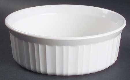 French White 1.50 Pt Round Casserole No Lid